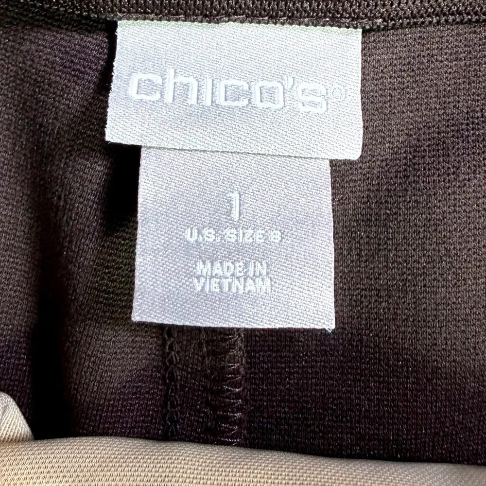 Chicos Brown Pull On Straight Leg Tummy Control Pants Size 1 US 8 High Rise - Picture 4 of 9